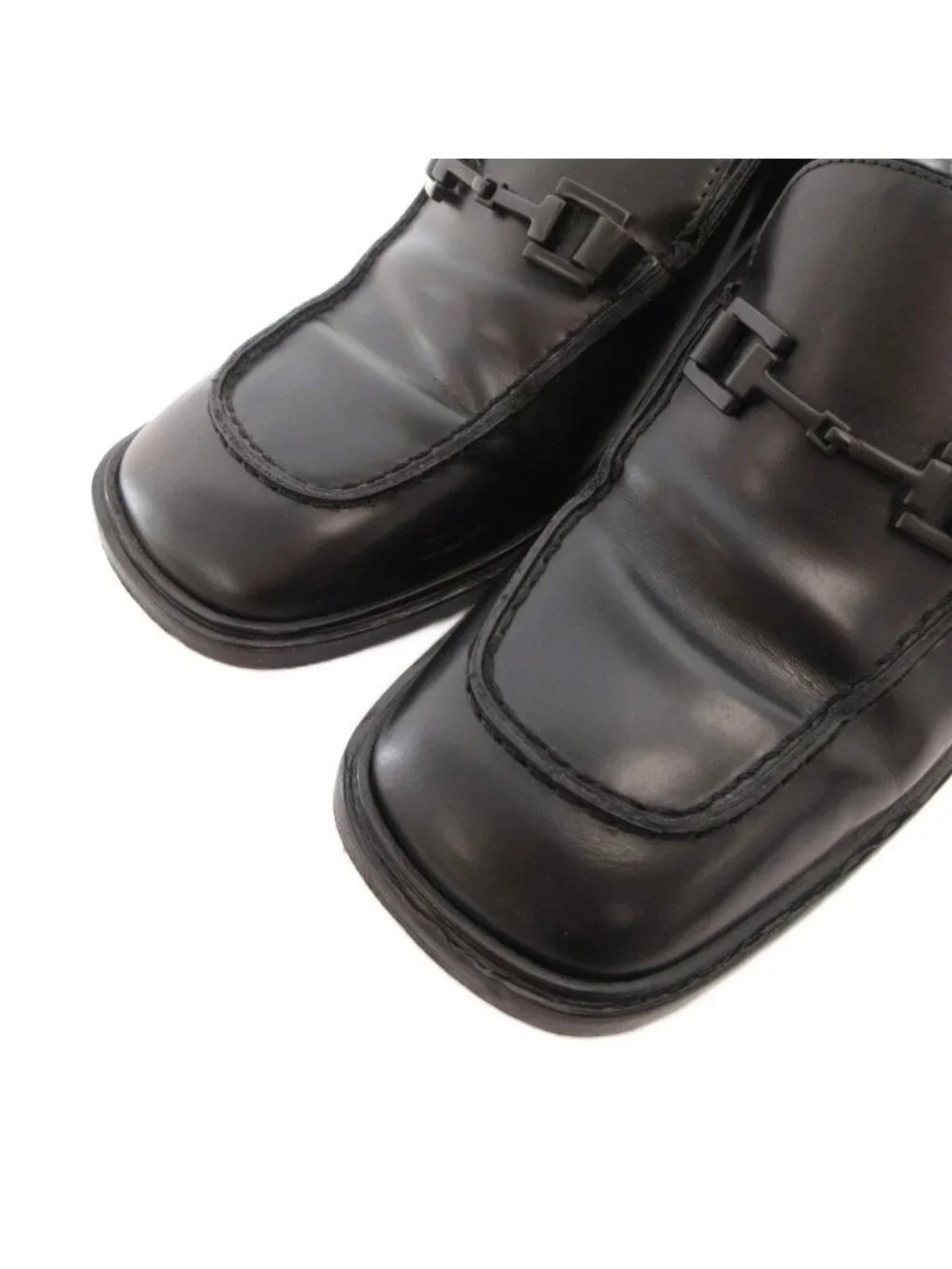 Gucci Horsebit Loafers Chunky Heel Black